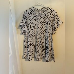 White Birch Dalmatian Print Mini Dress